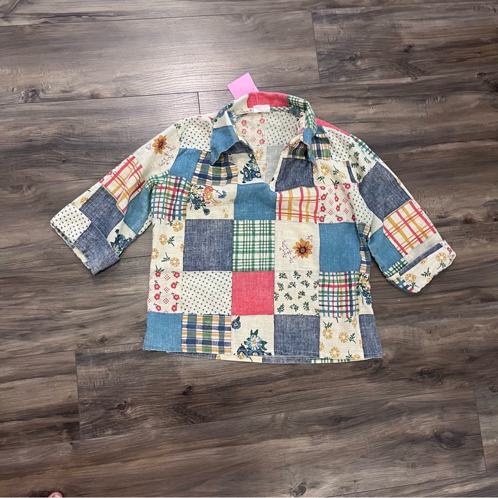 Patchwork Print Long Sleeve Top - Picture 2 of 5